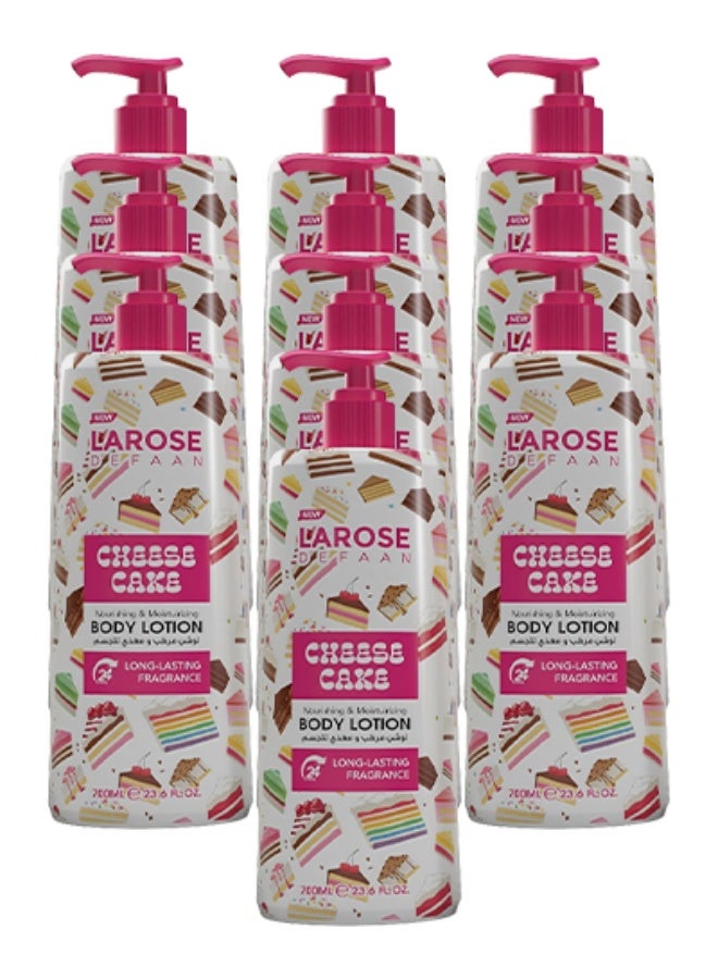 لا روز 10 قطع لوشن للجسم برائحة كعكة الجبن المغذي والمرطب يدوم طويلاً 700 مل - Image 1