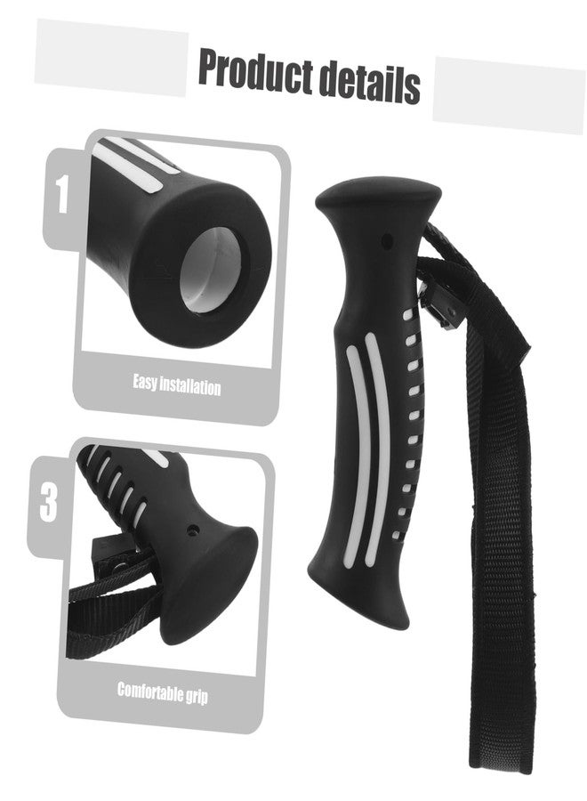 Joinpaya Replacement Trekking Pole Handle with Adjustable Wrist Strap, Ergonomic Grip for 18mm Hiking and Ski Pole Tubes, Nonslip Walking Stick Handle Repair Kit, Black, 1 Piece - Image 3