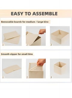 AUTOYSUR Drawer Organizer Clothes, 6 Pack Underwear Drawer Organizer, Foldable Closet Organizers, Storage Dresser Drawer Dividers, Cloth Drawer Storage Organizer Boxes, for Clothes, Scarves (Beige)  - Image 4