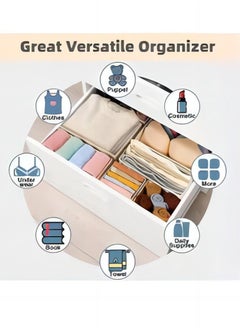AUTOYSUR Drawer Organizer Clothes, 6 Pack Underwear Drawer Organizer, Foldable Closet Organizers, Storage Dresser Drawer Dividers, Cloth Drawer Storage Organizer Boxes, for Clothes, Scarves (Beige)  - Image 5