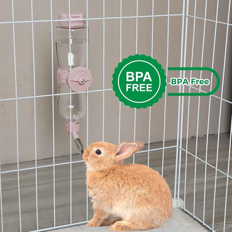 KASTWAVE Advanced compact design 17oz Small Animal Water Bottle for Cages & Crates, Top Chewproof Fill Leak-Proof Pet Water Dispenser for Rabbits, Ferrets, Parrots, Hamsters, Chinchillas – Pink Home & professional compatible - Image 2