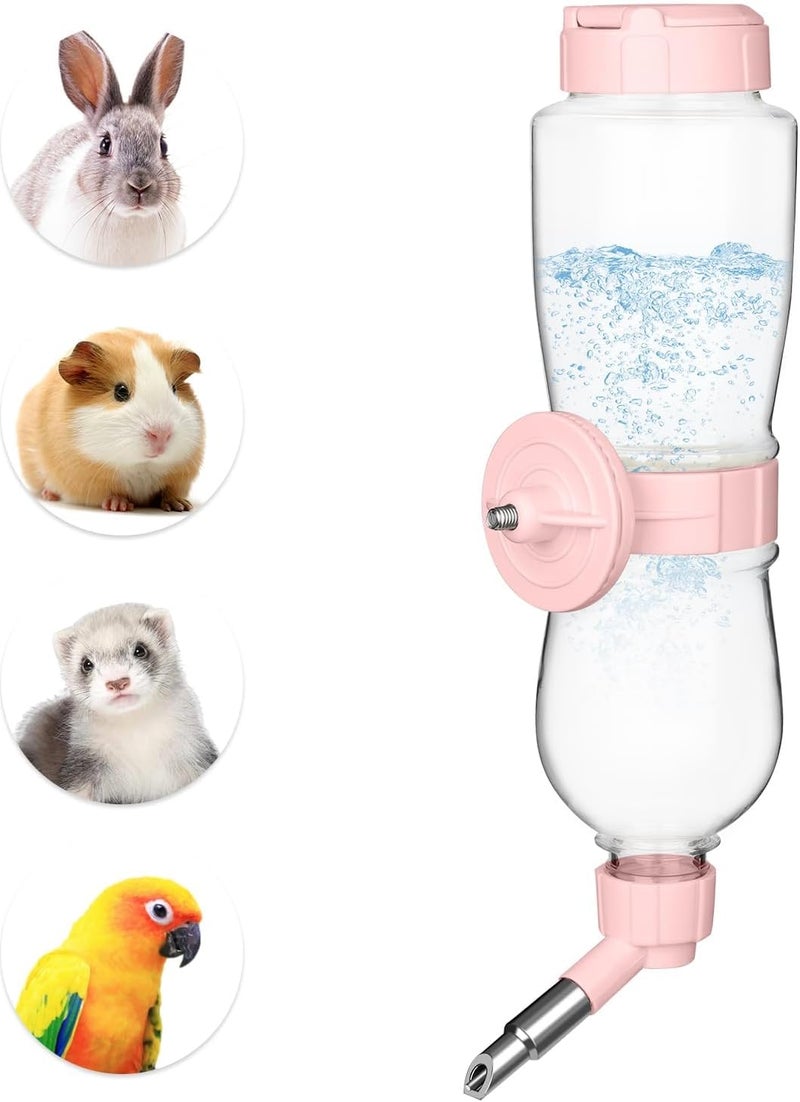 KASTWAVE Advanced compact design 17oz Small Animal Water Bottle for Cages & Crates, Top Chewproof Fill Leak-Proof Pet Water Dispenser for Rabbits, Ferrets, Parrots, Hamsters, Chinchillas – Pink Home & professional compatible - Image 1