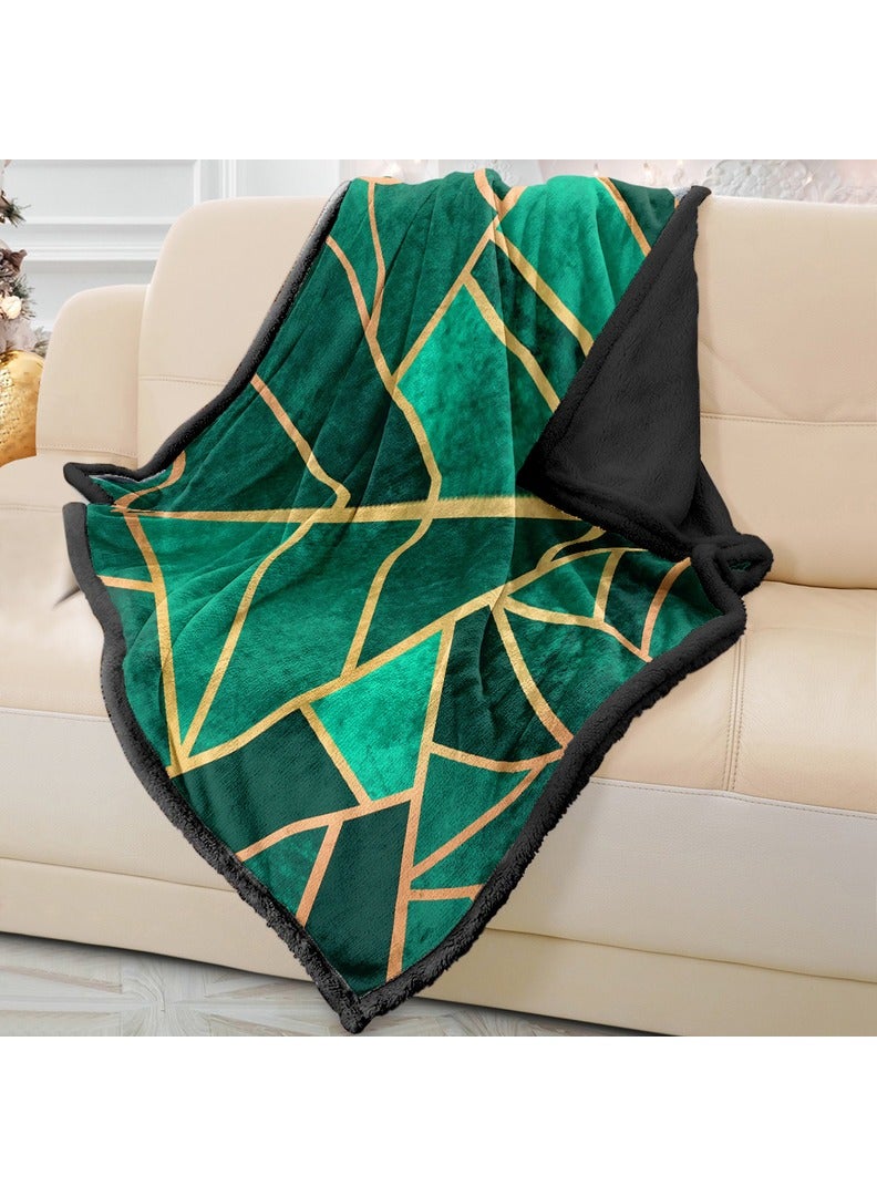 ريزاريز رمي بطانية أريكة هندسية خضراء ناعمة