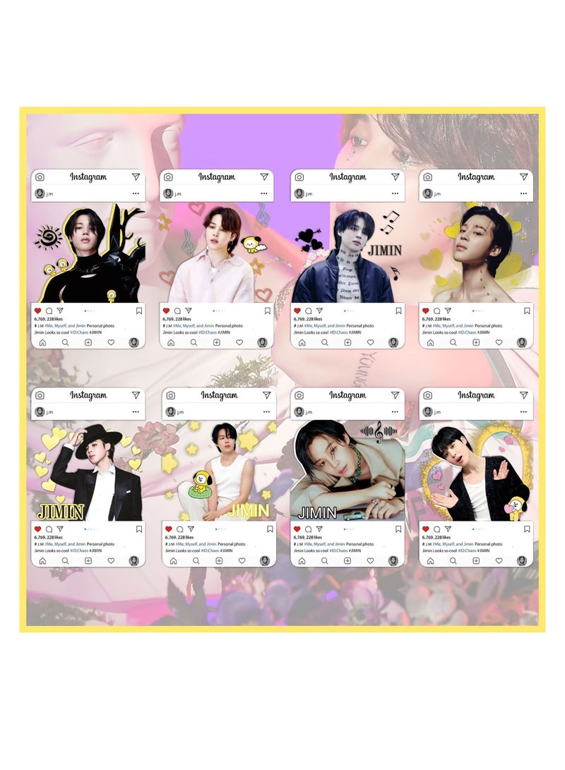 8 قطع من بطاقات BTS البلاستيكية الشفافة- JIMIN - Image 1