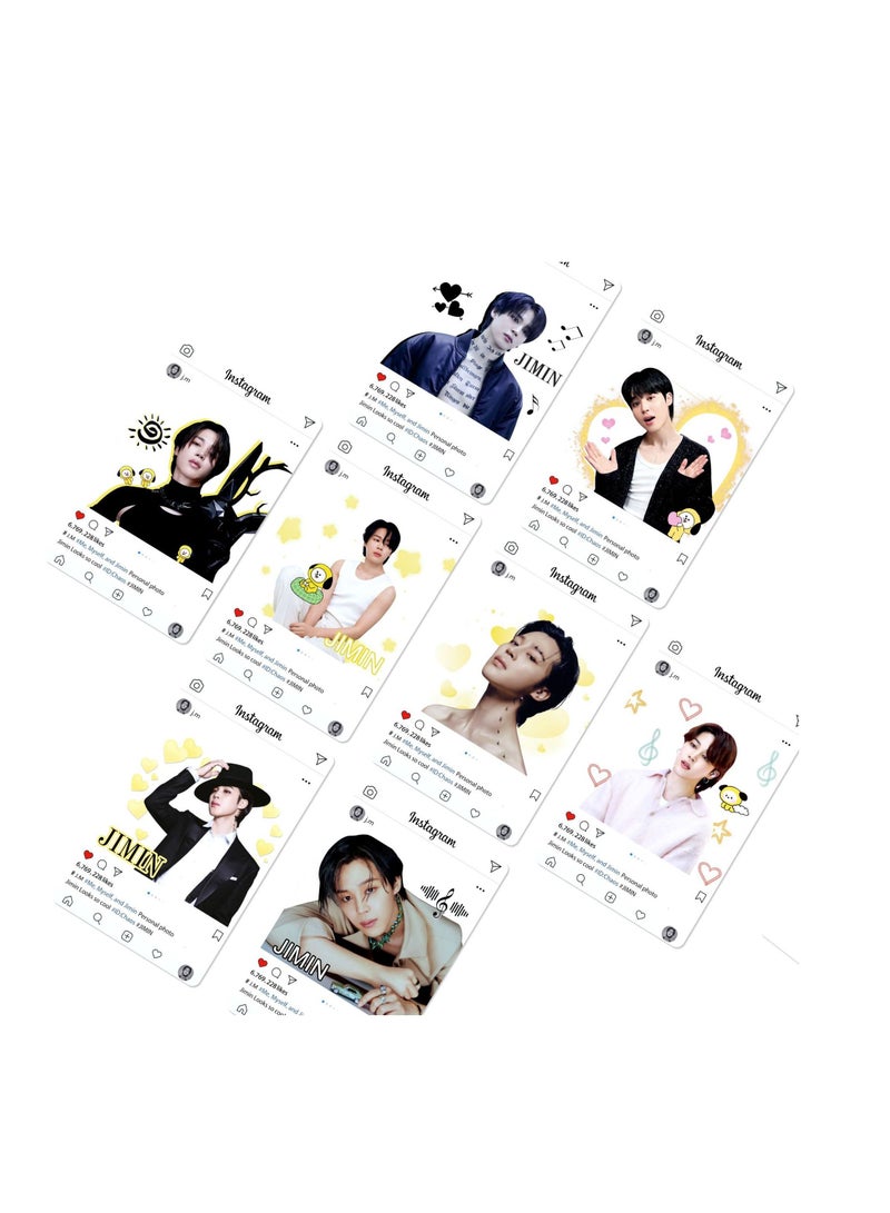 8 قطع من بطاقات BTS البلاستيكية الشفافة- JIMIN - Image 3