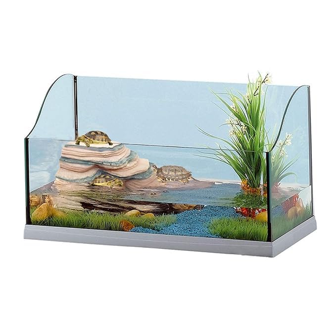 GIG BAZAAR -Aquarium Turtle Bridge Ornaments Underwater Landscape Resting Turtle Hiding Cave Habitat Ornament Looking (Pink) - Image 2