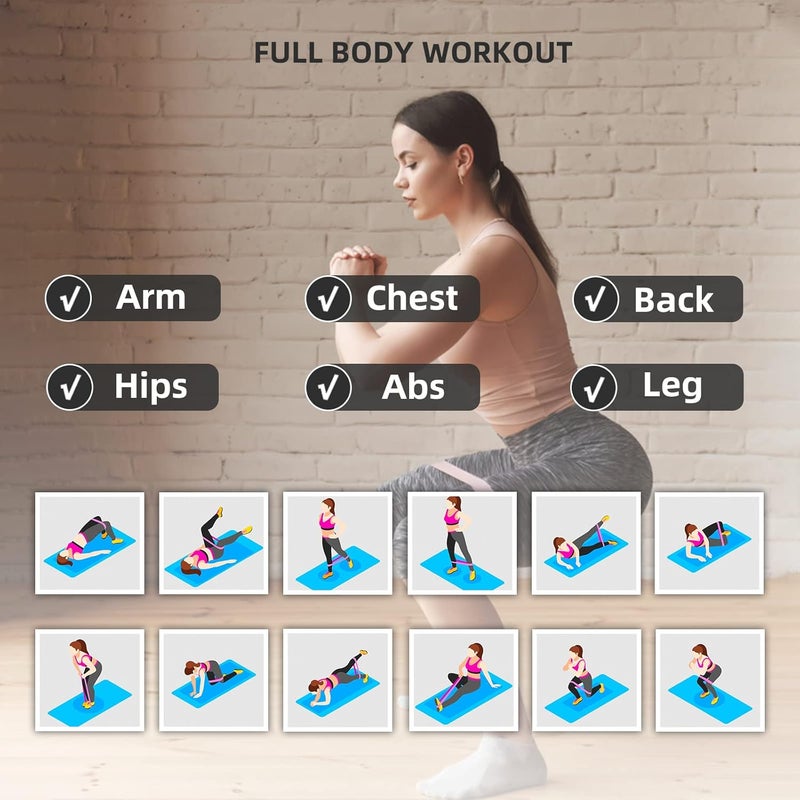 Cyber Resistance Stretch Bands Set of 5, Improve Flexibility and Strength Premium Workout Equipment, Skin Friendly, Pull up Assist, Fitness Band, Suitable for Muscle Stretching, Yoga,Exercise Gym - Image 5