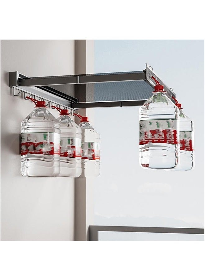 JCB CHIC حامل تجفيف حائطي قابل للطي، حامل تجفيف ملابس، حامل تجفيف ملابس قابل للطي، حامل تجفيف ملابس حائطي قابل للطي، حامل تجفيف شبكي للحمام المطبخ 60 سم - Image 5