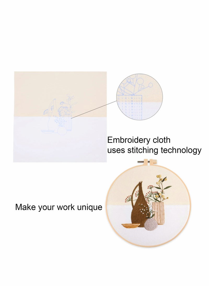 Y&D Embroidery Starter Kits for Adults Beginners with Wooden Hoops, Needles and Color Threads, Needlepoint Kit Adults, 4 Pack  - Image 2