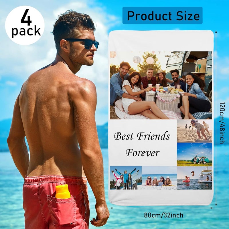 Nuanchu Sublimation Blanket Sublimation Throw Blanket Printed Flannel Blanket Customized Soft Blanket for Lover Friends Heat Press Home Sofa Bedroom, 80 x 120 cm/ 31.5 x 47.2 Inch (4 Piece) - Image 2