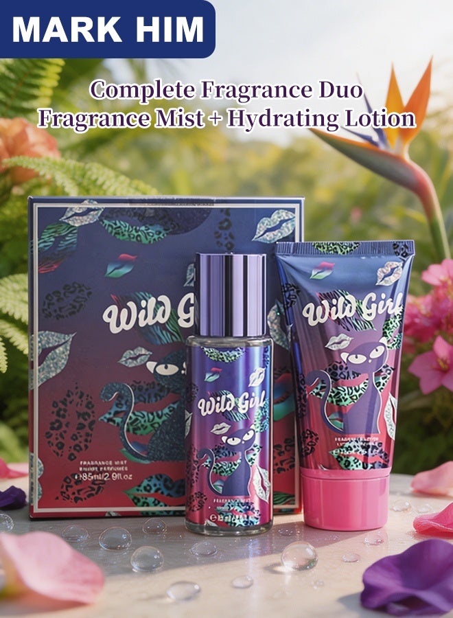 MARK HIM 2PCS Women’s Fragrance Gift Set, Fruity Floral Scented Spray & Moisturizing Lotion Set, Long-Lasting Body Care & Perfume Combo, Luxury Gift for Her - Image 2
