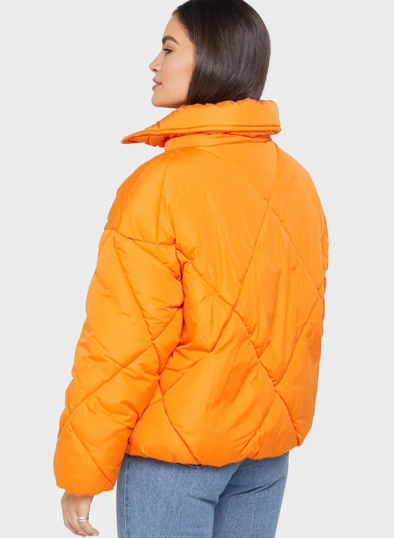 ONLY Zip Through Puffer Jacket