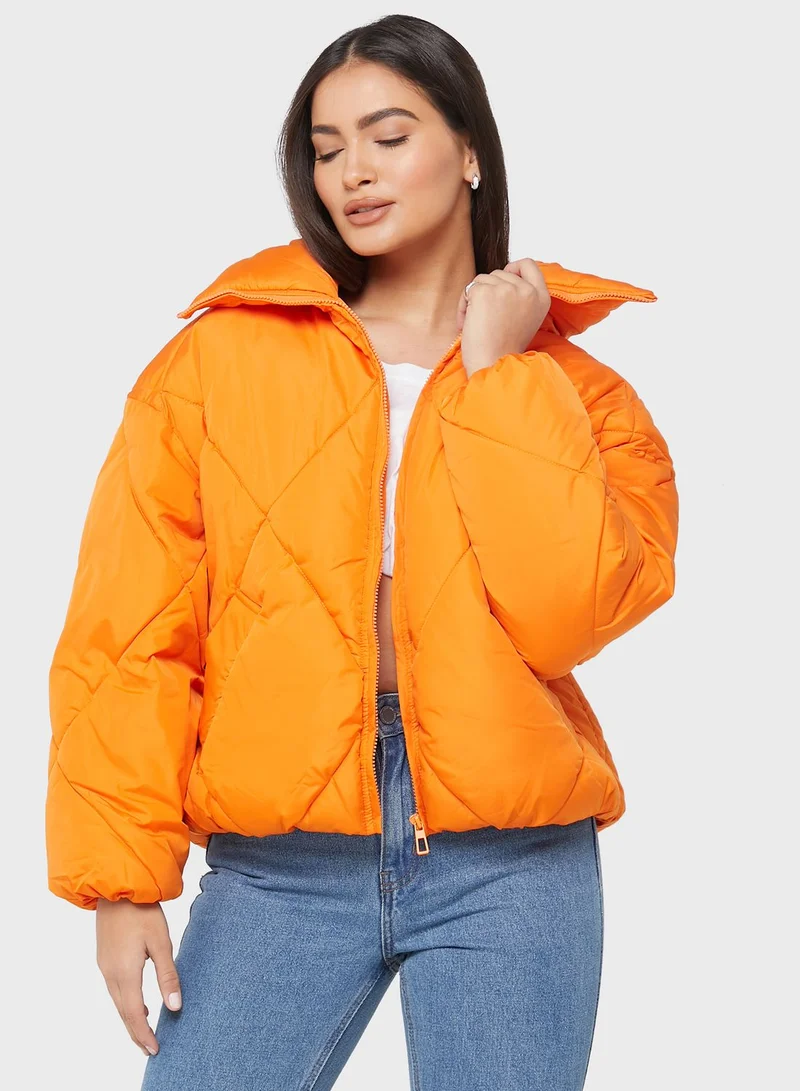 ONLY Zip Through Puffer Jacket