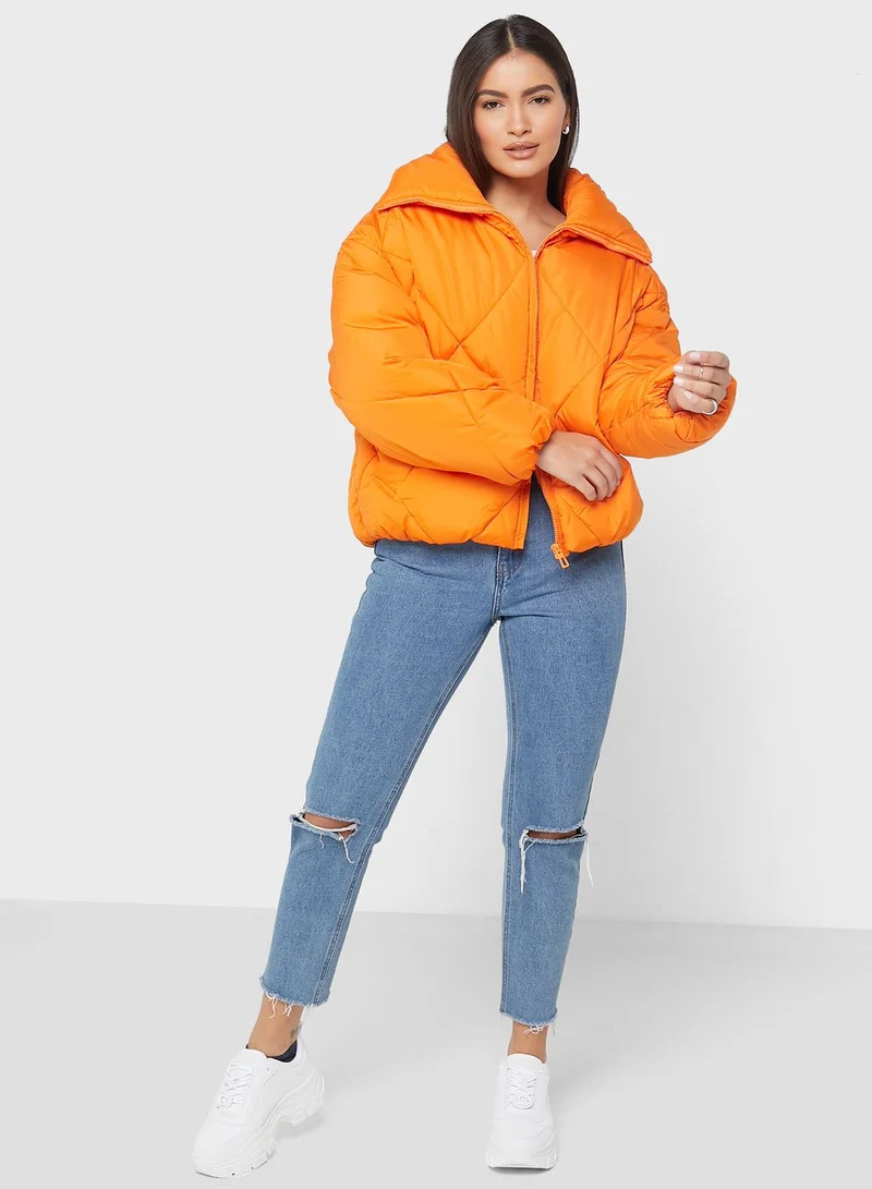 ONLY Zip Through Puffer Jacket