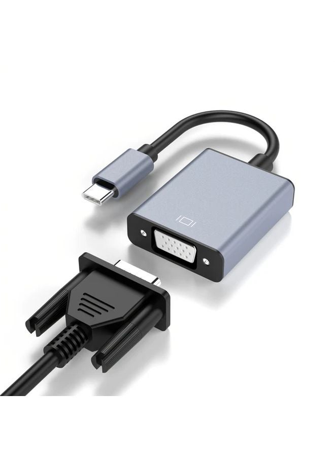 Gray USB C to VGA Adapter USB 3 1 Type C Thunderbolt 3 Converter for Macbook Pro Air Dell XPS Surface - Image 3