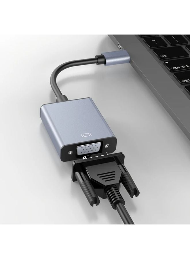 Gray USB C to VGA Adapter USB 3 1 Type C Thunderbolt 3 Converter for Macbook Pro Air Dell XPS Surface - Image 4