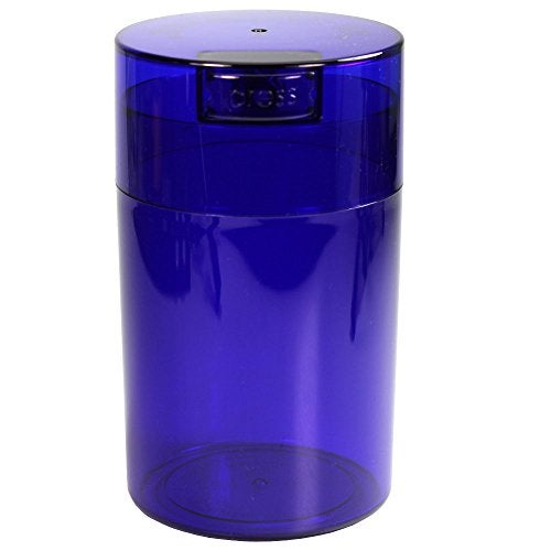 TIGHTPAC Tightvac 1 oz to 6 ounce - Patented Airtight Container | Multi-use Vacuum Container Works as Smell Proof Containers for Herbs and Dry Goods. Blue Tint - Image 1