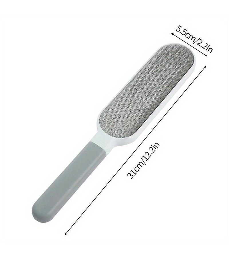Reusable Pet Hair Remover Brush Grey Double Sided Manual Statically Cleans Clothes Sofa Furniture Bedding Carpets - Image 3