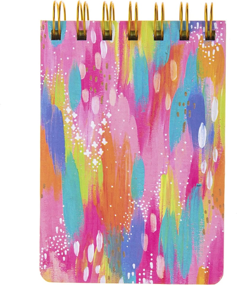Graphique Petite Wiro Jotter Notepad, Brush Strokes Design - 3.5"x 5.5" Notepad with 200 Lined Pages, Custom Interior and Spiral Bound Top - Cute Journal for Leaving Messages and Taking Notes - Image 1