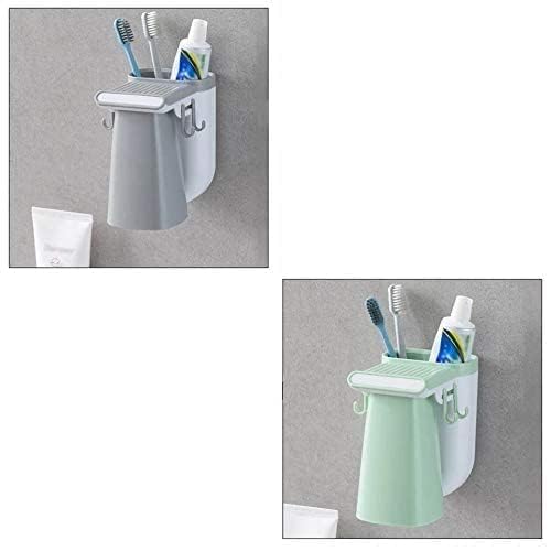 Istore Toothbrush Toothpaste Holder Magnetic Cup Bathroom Storage Rack Wall Mount Tools Home Cleaner Accessories Hole Free Suction Couple Mouthwash (Pack of 1, Multicolor) - Image 3
