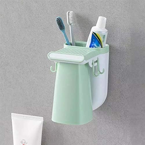 Istore Toothbrush Toothpaste Holder Magnetic Cup Bathroom Storage Rack Wall Mount Tools Home Cleaner Accessories Hole Free Suction Couple Mouthwash (Pack of 1, Multicolor) - Image 2