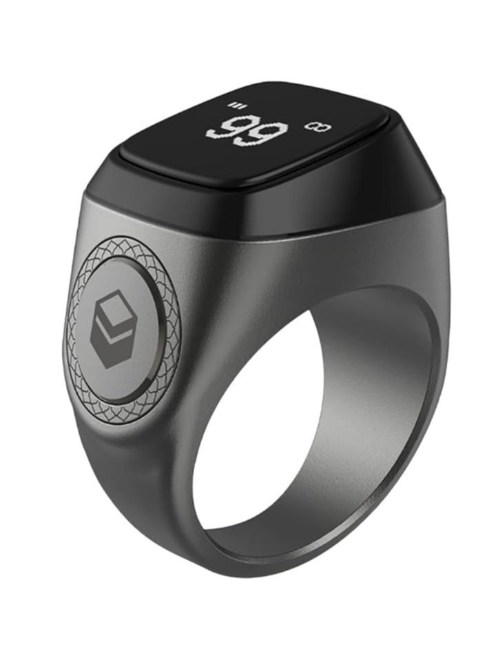 iQIBLA Smart Tasbih Zikr Aluminium Ring - Black - 20mm - Image 1