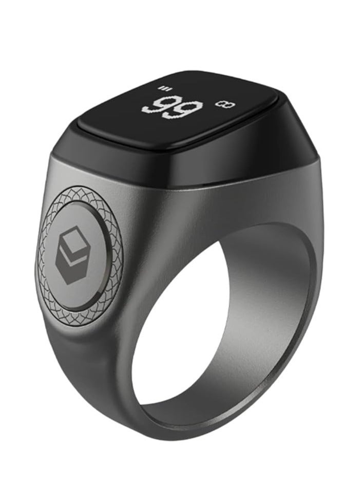 iQIBLA Smart Tasbih Zikr Aluminium Ring - Black - 20mm - Image 2
