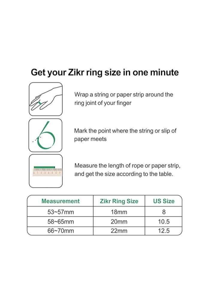 iQIBLA Smart Tasbih Zikr Aluminium Ring - Black - 20mm - Image 3