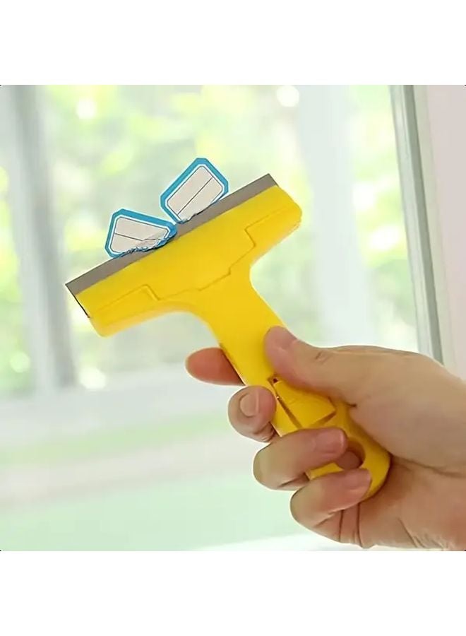 Yellow Multi Purpose Cleaning Knife with 3 Extra Replacement Metal Blades - Image 4