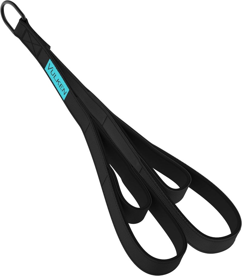 Vulken Tricep Rope Cable Attachment. 28.7 Inch & 22 Inch Two Lengths Built in One Pull Down Rope, Black & Pink - Image 1