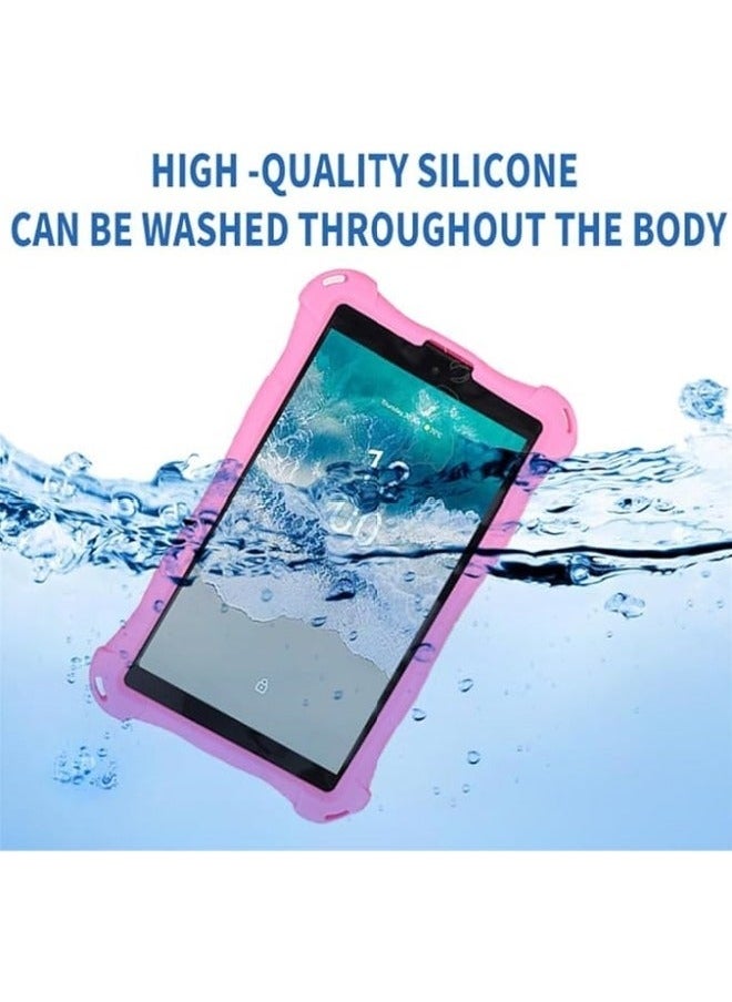 Generic - Case Compatible with Nokia T10 8 inch 2023, Kids Friendly Silicone Stand Cover for Nokia T10 Tablet with Handle Kickstand, Shoulder Strap & Stylus Pen - Image 1