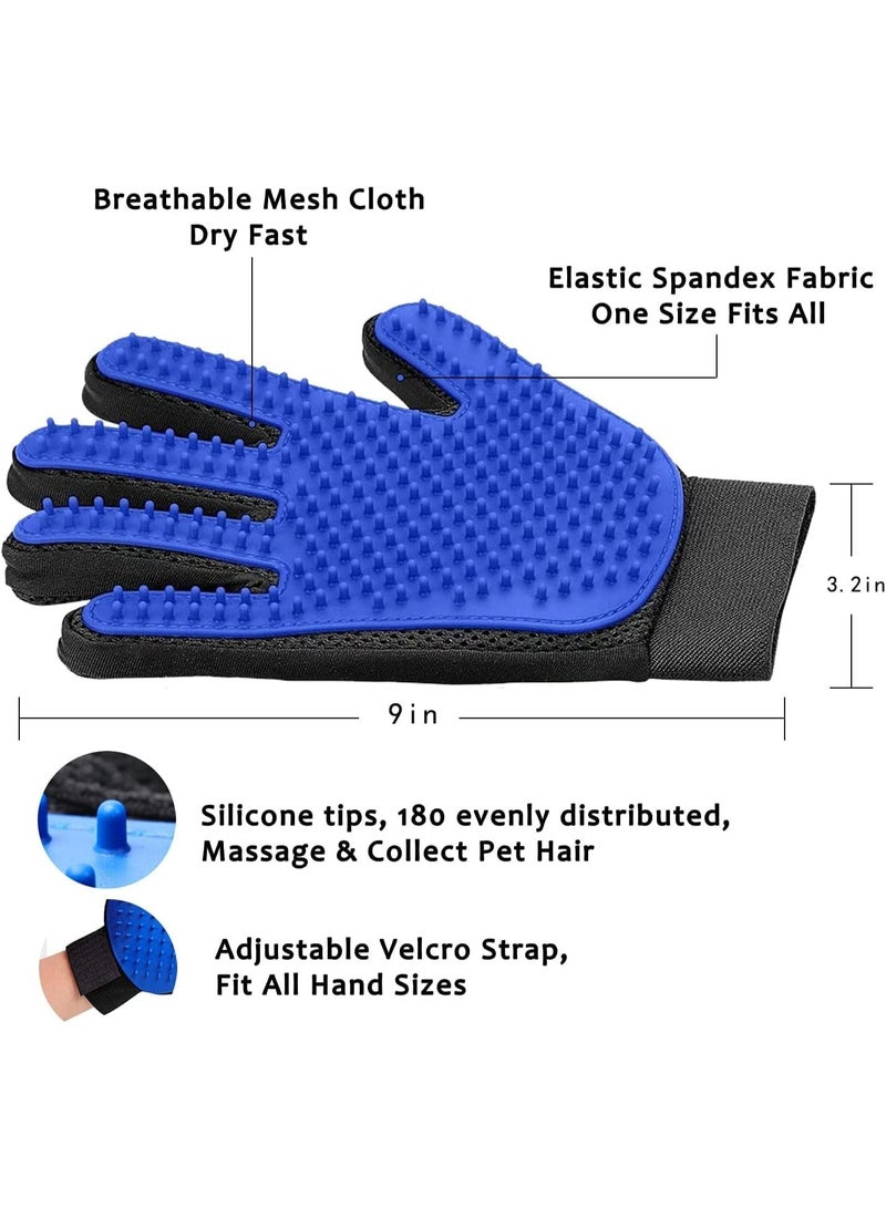 Pet Hair Remover Glove - Soft Pet Grooming Gloves Efficient Pet Washing Mitt Five Finger Design Machine Washable Dog Brush Glove Suitable for Cats Dogs Bathing 1 Pack - Image 2