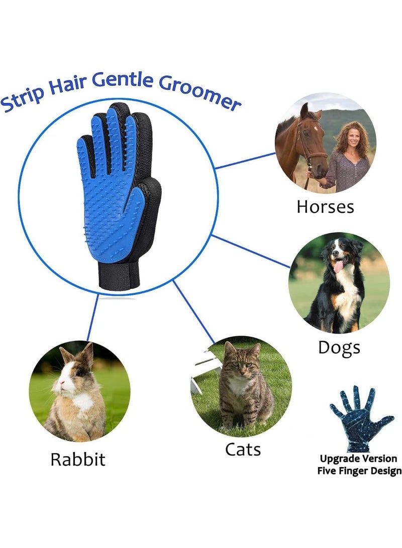 Pet Hair Remover Glove - Soft Pet Grooming Gloves Efficient Pet Washing Mitt Five Finger Design Machine Washable Dog Brush Glove Suitable for Cats Dogs Bathing 1 Pack - Image 4