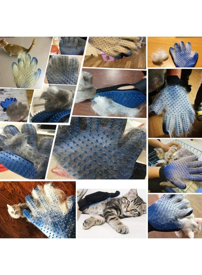 Pet Hair Remover Glove - Soft Pet Grooming Gloves Efficient Pet Washing Mitt Five Finger Design Machine Washable Dog Brush Glove Suitable for Cats Dogs Bathing 1 Pack - Image 5