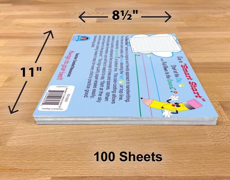 Teacher Created Resources Smart Start 1-2 Writing Paper: 100 Sheets, TCR76531, White - Image 3