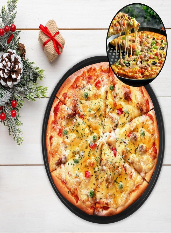 AKOLAFE 6 Pack 12 Inch Pizza Pan for Oven Round Pizza Pan with Holes Large Pizza Tray Set Carbon Steel Non Stick Pizza Plates Perforated Pizza Baking Sheet Personal Metal Platter for Grilling, Cooking - Image 5