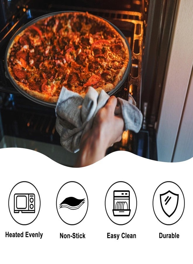 AKOLAFE 6 Pack 12 Inch Pizza Pan for Oven Round Pizza Pan with Holes Large Pizza Tray Set Carbon Steel Non Stick Pizza Plates Perforated Pizza Baking Sheet Personal Metal Platter for Grilling, Cooking - Image 3