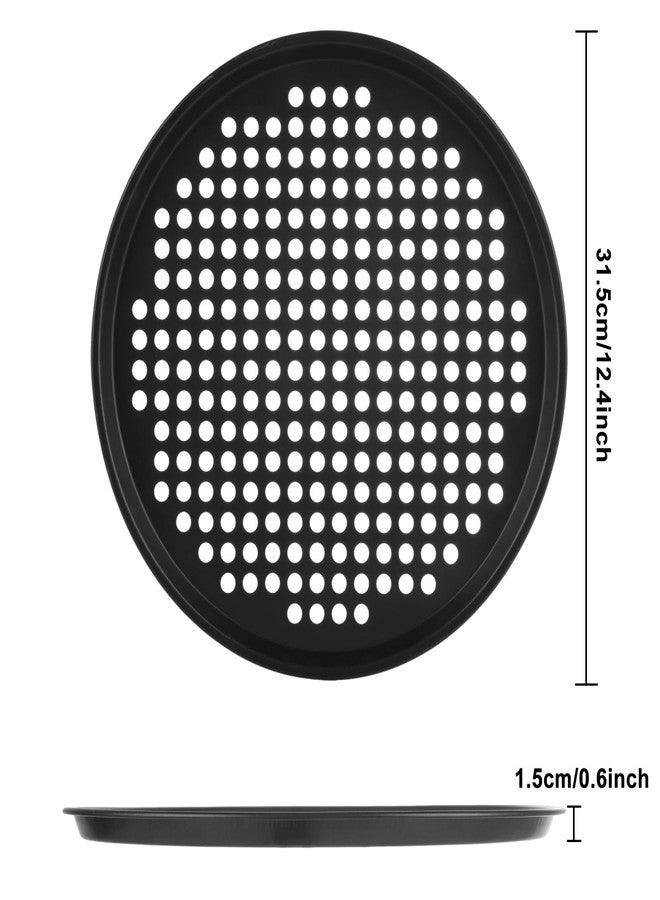 AKOLAFE 6 Pack 12 Inch Pizza Pan for Oven Round Pizza Pan with Holes Large Pizza Tray Set Carbon Steel Non Stick Pizza Plates Perforated Pizza Baking Sheet Personal Metal Platter for Grilling, Cooking - Image 2