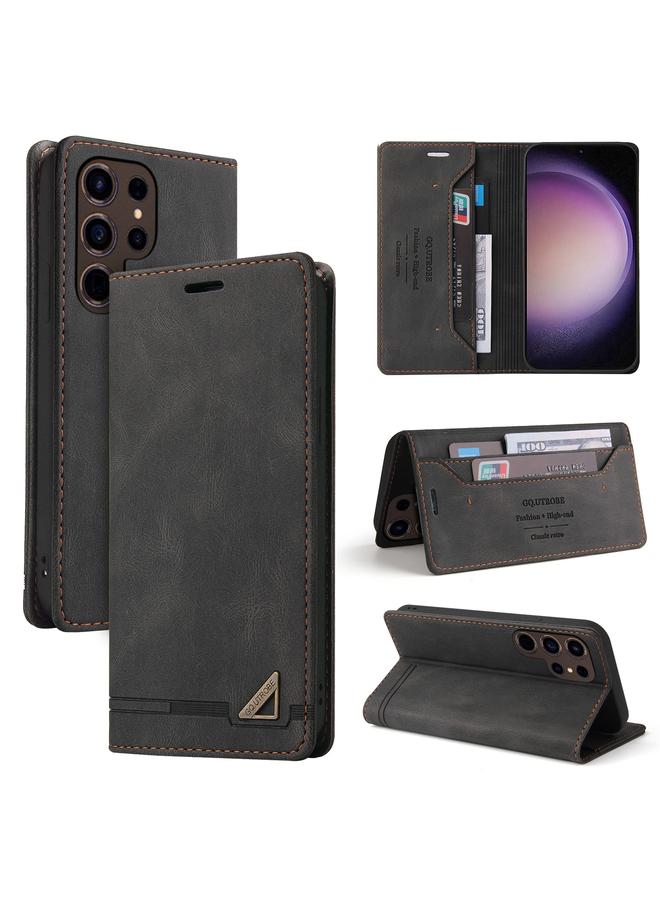 اس-توب جراب لهاتف Samsung Galaxy S24 Ultra 5G، جراب جلدي مضاد للسرقة مع حامل، قابل للطي أفقيًا - Image 1