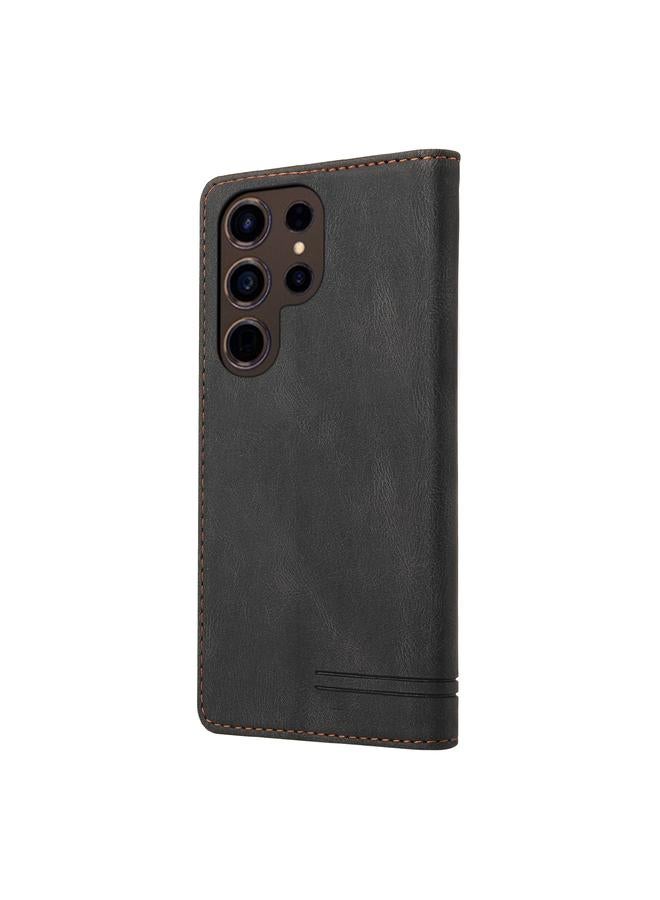 اس-توب جراب لهاتف Samsung Galaxy S24 Ultra 5G، جراب جلدي مضاد للسرقة مع حامل، قابل للطي أفقيًا - Image 3