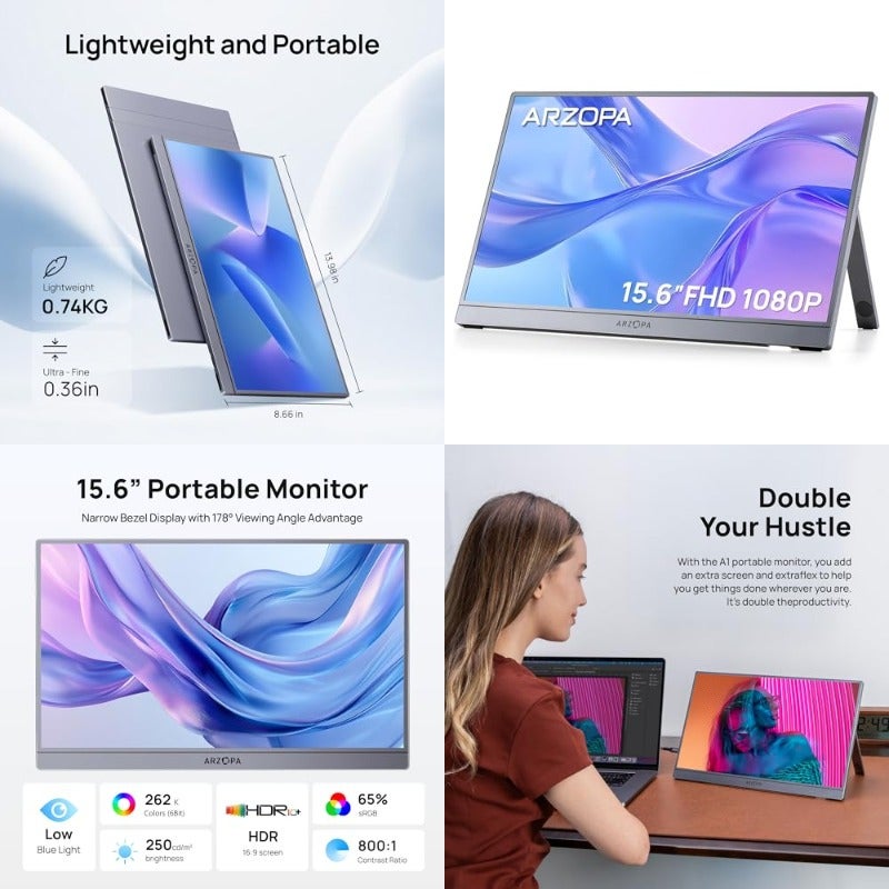 arzopa Arzopa A1 Portable Monitor 15 6 15.6 inch ZF3129A688EDF8AC68C61Z