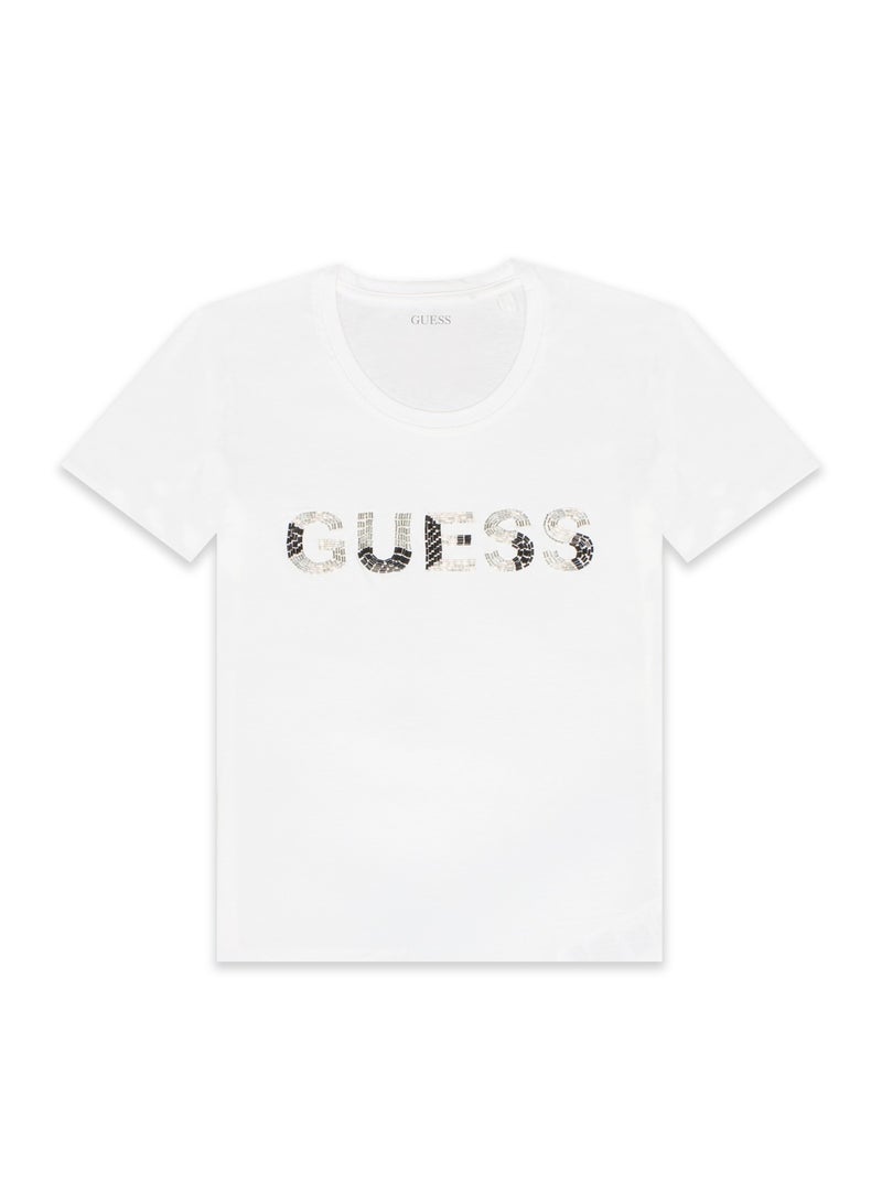 GUESS Guess Women Front Logo White T-shirt  - Image 2
