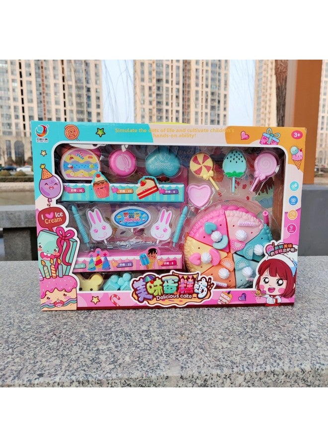 Spot Children's Play Toys Girls Simulation Kitchenware Mini Home Appliances Dessert Stall Training Class Gift Wholesale-Color:1918-69 Fun Cash Register Set +39.5cm Window Gift Box - Image 3