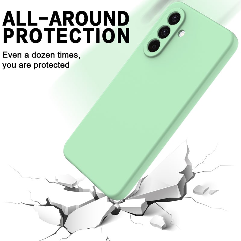 HuHa Case Cover For Samsung Galaxy A56 5G Solid Color Liquid Silicone Dropproof Full Coverage Phone Case(Green) - Image 5