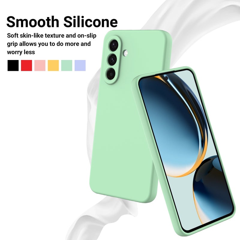 HuHa Case Cover For Samsung Galaxy A56 5G Solid Color Liquid Silicone Dropproof Full Coverage Phone Case(Green) - Image 3