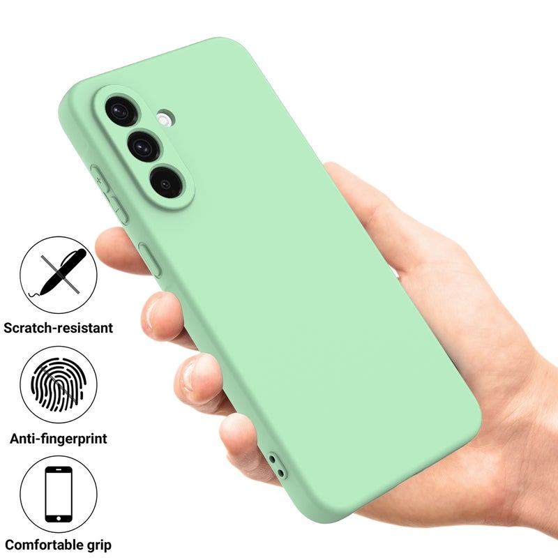 HuHa Case Cover For Samsung Galaxy A56 5G Solid Color Liquid Silicone Dropproof Full Coverage Phone Case(Green) - Image 2