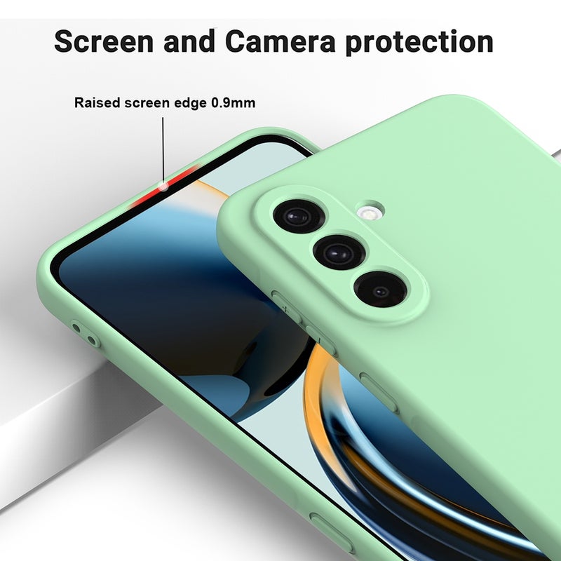 HuHa Case Cover For Samsung Galaxy A56 5G Solid Color Liquid Silicone Dropproof Full Coverage Phone Case(Green) - Image 4