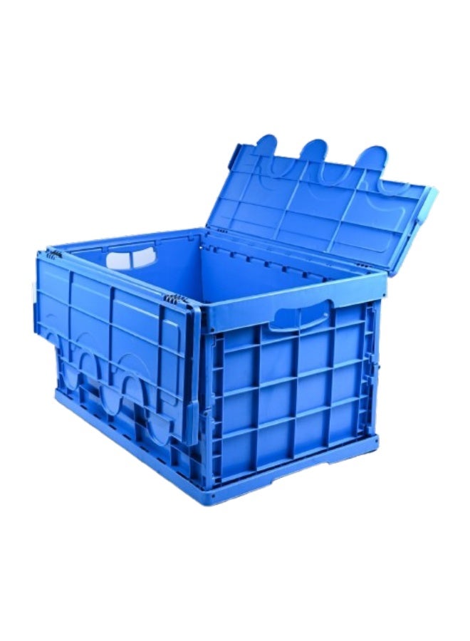 Ethic Solutions Foldable Closed Plastic Storage Crate Box 600 x 400 x 340 mm (±5mm) – Collapsible Folding Stackable Storage Basket with Reinforced Walls Handle and Anti-Slip Base for Food Transport Industrial and Home Storage  - Image 1