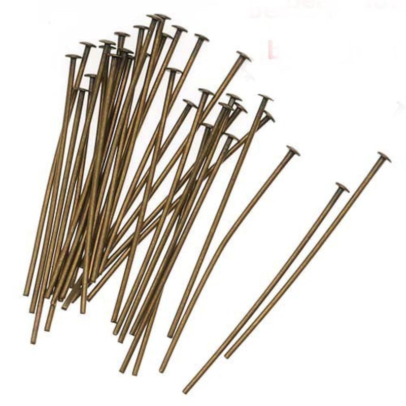 zhiteng 200 PCS Flat Head Pins Jewelry Making Needles Earrings Beading Findings Bracelets Necklaces Beads Clasp Connector Accessories Materials (Bronze, Head Pin 60 mm) - Image 5