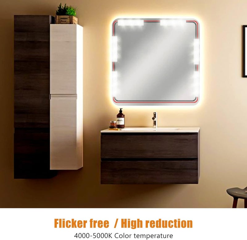 LED Makeup Mirror Strip Light, Adjustable Brightness USB Plug - in Mirror Light with Touch Control, 4000-5000K White for Dressing Table and Bathroom Mirrors (2S 2.7V‑3.4V 230mA-240mA) - Image 5